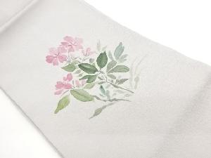 縮緬地手描き草花模様名古屋帯